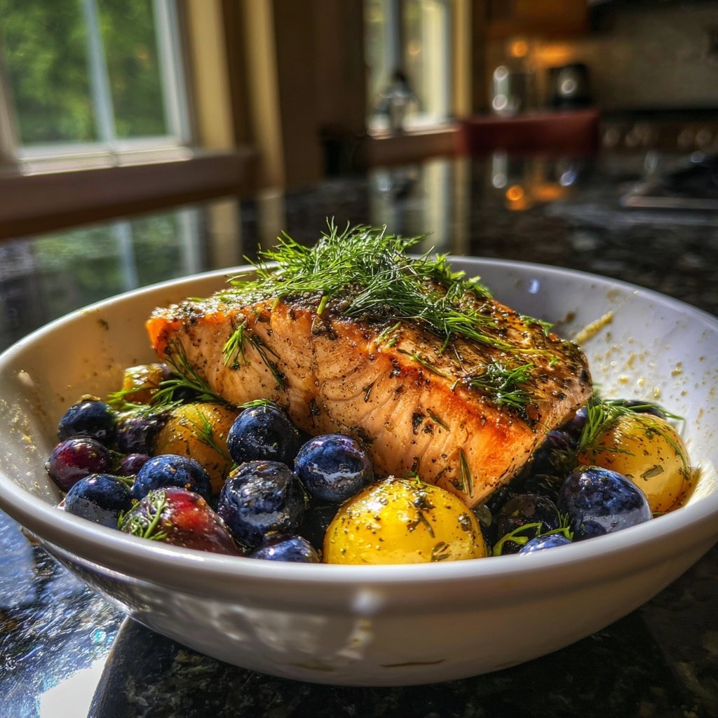 Lemon-Dill Salmon Berry Bowl